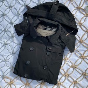 Burberry Black Trench Coat Size 6